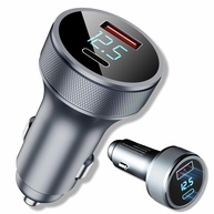 Carregador Turbo Veicular 54W PD USB-C + USB com Display LED - Carregamento Rápido Android/iOS - imagem 1