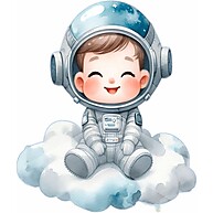 Display de Chão Astronauta Nuvem - Decoração Menino - imagem 1