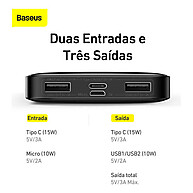 Power Bank Baseus 10000mAh: Carga Rápida e Display! - imagem 2
