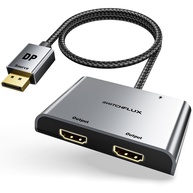 SWITCHFLUX Adaptador DisplayPort para 2 HDMI 4K@60Hz - Expanda sua Visão! - imagem 1