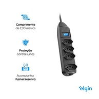 Filtro de Linha Elgin 4 Tomadas 10A Preto Bivolt: Proteção e Organização para Seus Dispositivos - imagem 4
