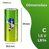 Kit 8 Pilhas Alcalina C LR14 Elgin: Energia Confiável para Seus Dispositivos - imagem 2