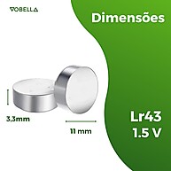 Pilhas Botão LR43 Elgin: 10 Unidades para Seus Dispositivos - imagem 2