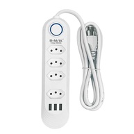Extensão de Tomada 2m com 4 Tomadas + 3 USB: Potência e Segurança para Seus Dispositivos - imagem 2