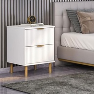 Mesa de Cabeceira Ditália 2 Gavetas DM-121 – Design Moderno e Resistente em Branco - imagem 2