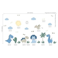 Adesivo de Parede Infantil Dinossauros Azul - Decore o Quarto com Diversão e Segurança - imagem 4