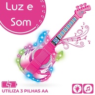 🎸 Kit Guitarra e Microfone Infantil: Luz, Som e Diversão! - imagem 2