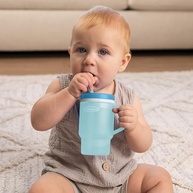 Copo Infantil My 1st Tumbler com Canudo - Azul Temperamental | Transição Segura e Divertida - imagem 3