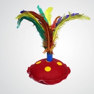 Peteca Artesanal com Penas Coloridas - Brincadeira Divertida e Saudável para Crianças e Adultos - imagem 3