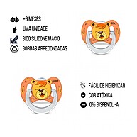 Chupeta Funny Animais Silicone Leão 6m+ - Segura e Divertida - imagem 2