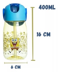 Garrafa Flip 400ml Infantil Bob Esponja - Segura, Prática e Divertida para Bebês - imagem 3