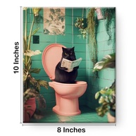 Arte de Parede Gato Engraçado - Decoração Divertida para Banheiro e Casa - imagem 3