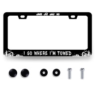 Moldura de Placa "I Go Where I'm Towed" - Aço Inoxidável Divertida e Durável para Seu Carro - imagem 1