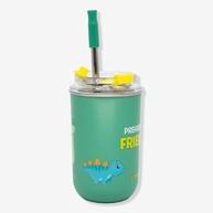 Copo Neo com Canudo 300 ML Estampado Dinossauro - Hidratação Divertida para Crianças - imagem 3
