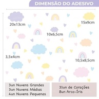 Adesivo Infantil Nuvens Lavável - Decoração Segura e Divertida para Quartos de Bebê - imagem 4