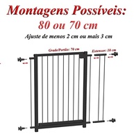Grade de Portão para Bebê e Pet - Divisor de Ambientes 80cm Preto | Segurança e Conforto para sua Casa - imagem 3
