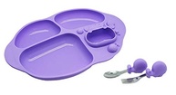 Kit Alimentação Infantil com 4 Divisórias - Talheres Ergonômicos e Prato Sensorial para Desenvolvimento - imagem 2