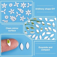OLYCRAFT 300 Peças Mosaico Autoadesivo Folhas Espelhadas 0,4x0,2pol - Acrílico Prata DIY Decoração - imagem 4