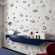 Adesivos de Parede Universo Espaço - Astronauta, Foguetes e Planetas para Decoração DIY - imagem 1