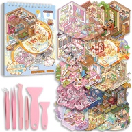 Conjunto de Adesivos 3D DIY Kawaii - 20 Cenas Fofas para Decoração e Alívio de Estresse - imagem 1