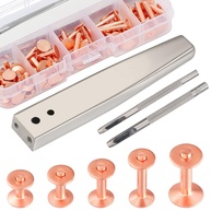 Kit 50 Conjuntos Rebites Cobre para Couro + Ferramentas | Reparo e Decoração DIY - imagem 1