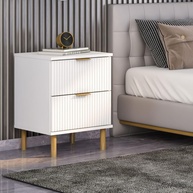 Mesa de Cabeceira Ditália 2 Gavetas DM-121 – Design Moderno e Resistente em Branco - imagem 1