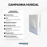 Campainha Musical 127V Ding Dong Branca - DNI - imagem 2