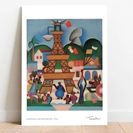 Arte Tarsila do Amaral Carnaval em Madureira A3 - Pintura Inspiradora para Decoração - imagem 3