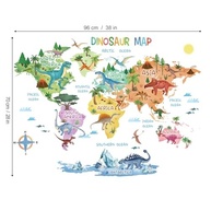 Adesivos de Parede com Mapa do Mundo Dinossauro - Decalque Autoadesivo para Quarto Infantil - imagem 3