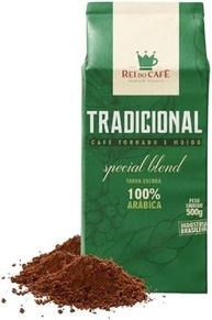 Café Moido Tradicional Torrado 500g REI DO CAFE 100% Arábica Alta Mogiana Torra Escura Cafeteria Tradicional de Santos - imagem 1