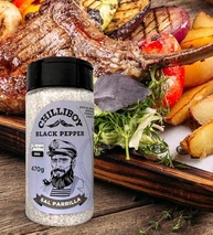Sal de ParrillaChilliBoy, Feito com Pimenta do Reino, Ideal para carnes e legumes, pacote com 2 unidades - imagem 3