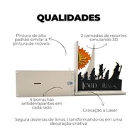 Aparador de Livros O Senhor dos Anéis - Sociedade do Anel e Olho de Sauron - Decoração Geek - imagem 3