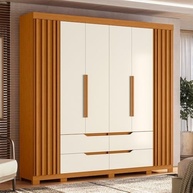Guarda-Roupa Doble Casal 6 Portas 4 Gavetas Cinamomo/Off White - Organize seu Quarto com Estilo - imagem 3
