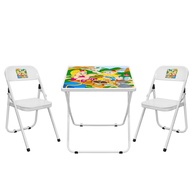Conjunto Mesa Infantil com 2 Cadeiras Dobráveis - Design Moderno e Resistente - imagem 1