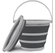 Balde Dobrável Retrátil 10L em Silicone – Com Suporte de Parede e Alça Reforçada | Ideal para Casa e Apartamentos - imagem 1