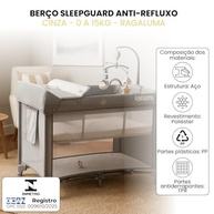 Berço Portátil SleepGuard Dobrável para Bebês - Estrutura Segura e Confortável Ragaluma (Cinza) - imagem 5