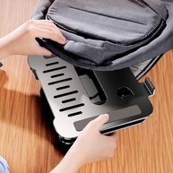 Suporte para Notebook Ajustável Base Giratória 360º Apoio Dobrável Laptop até 17 Polegadas Resistente Estável Ergonômico Articulado Portátil de Mesa em Metal - imagem 4