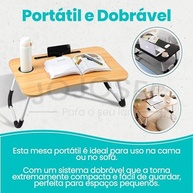 Mesa Portátil Dobrável para Notebook até 15,6" com Porta-Copos e Tablet - BOLYDOOM - imagem 5