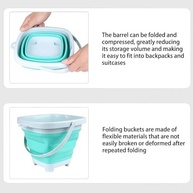 Balde de Praia Dobrável com Alça - Silicone Resistente e Compacto para Praia, Acampamento e Brincadeiras - imagem 5