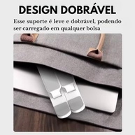 Suporte Notebook Ajustável com 6 Posições | Ergonômico, Dobrável e Portátil para Notebook, Tablet e Celular - imagem 3