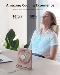 Koonie Ventilador USB Silencioso 3 Velocidades com Design Dobrável Rosa - imagem 4