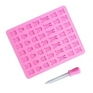 Molde Silicone Bicho Urso Coelho Macaco Leão com Conta Gota - 49 Cavidades para Doces Decorativos - imagem 1