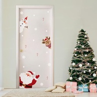 Adesivo Decorativo de Natal para Porta - Papai Noel, Rena e Boneco de Neve com Flocos e Doces - imagem 3