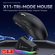 ATTACK SHARK X11 Mouse para jogos com dock de carregamento magnético, sensor para jogos PixArt PAW3311, para sem fio/com fio BT/2.4G, 22000 DPI, mouses de escritório para jogos para Win11/Xbox(preto) - imagem 3