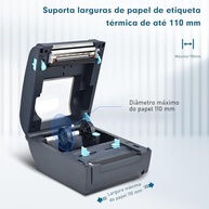 Impressora Termica Portatil para Recibos e Documentos, Não Fiscal, Impressão de Códigos de Barras e QR, Ideal para Restaurantes, Lojas, Fábricas, Supermercados e Escritórios - imagem 3