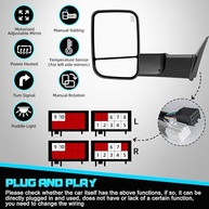 Espelhos de Reboque Aquecidos para Dodge Ram 1500/2500/3500 (2009-2018) - Visibilidade e Segurança Ampliadas - imagem 3