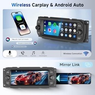 Central Multimídia Android 13 para Dodge Ram 1500/2500/3500 e Jeep Wrangler/Grand Cherokee - Tela IPS 17.4cm com CarPlay e Android Auto Sem Fio - imagem 5