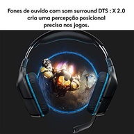 Headset Gamer Logitech G432 7.1 Dolby Surround para PC, PlayStation, Xbox e Nintendo Switch - Preto/Azul - imagem 4