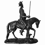 Estátua Dom Quixote de La Mancha com Cavalo e Lança 27cm em Resina Premium (Preto) - imagem 3