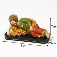 Imagem de São José Dormindo em Resina 18cm - Escultura Religiosa com Bênçãos e Proteção - imagem 3